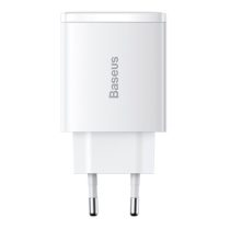   Baseus Compact Quick Charger 2U+C 30W hálózati gyorstöltő, fehér