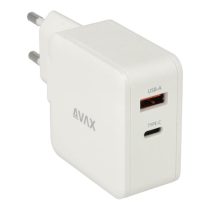   AVAX CH632W FIVEY+ USB A + Type C 45W GaN gyors hálózati töltő, fehér