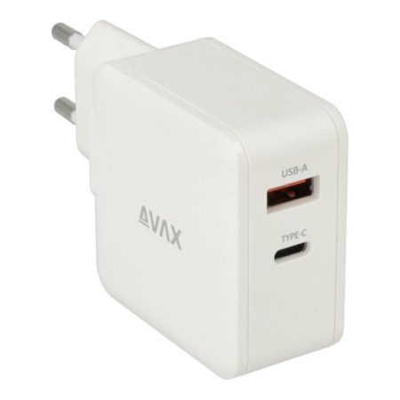 AVAX CH632W FIVEY+ USB A + Type C 45W GaN gyors hálózati töltő, fehér