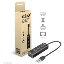   Club3D USB 3.2 Gen1 Type-A, 3 Ports Hub with Gigabit Ethernet