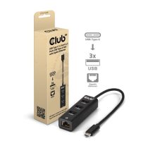   Club3D USB Type-C 3.2 Gen1 elosztó 3x USB Type-A és 1x Gigabit Ethernet csatlakozóval