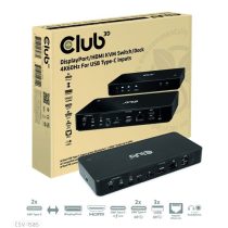   Club3D DisplayPort/HDMI KVM Switch/Dock 4K60Hz For USB Type-C kimenet