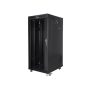 Lanberg 19" szabadon álló rack szekrény 27U/800X1200 üvegajtó, lapraszerelt, LCD kijelző, fekete