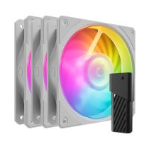   Cooler Master - Case Fan - 12cm - Mobius 120P ARGB White 3-Pack Fan Kit - MFZ-M2DW-243P2-R1