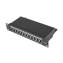   Lanberg Patch panel 12 port 1U 10" CAT.6 árnyékolt, fekete