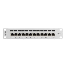   Lanberg Patch panel 12 port 1U 10" CAT.6 árnyékolt, szürke