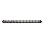 Lanberg Üres patch panel 24 port 1U 19" FTP, árnyékolt, tehermentesítővel, fekete