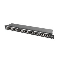   Lanberg Patch panel 24 port 1U 19" CAT.5e árnyékolt, fekete